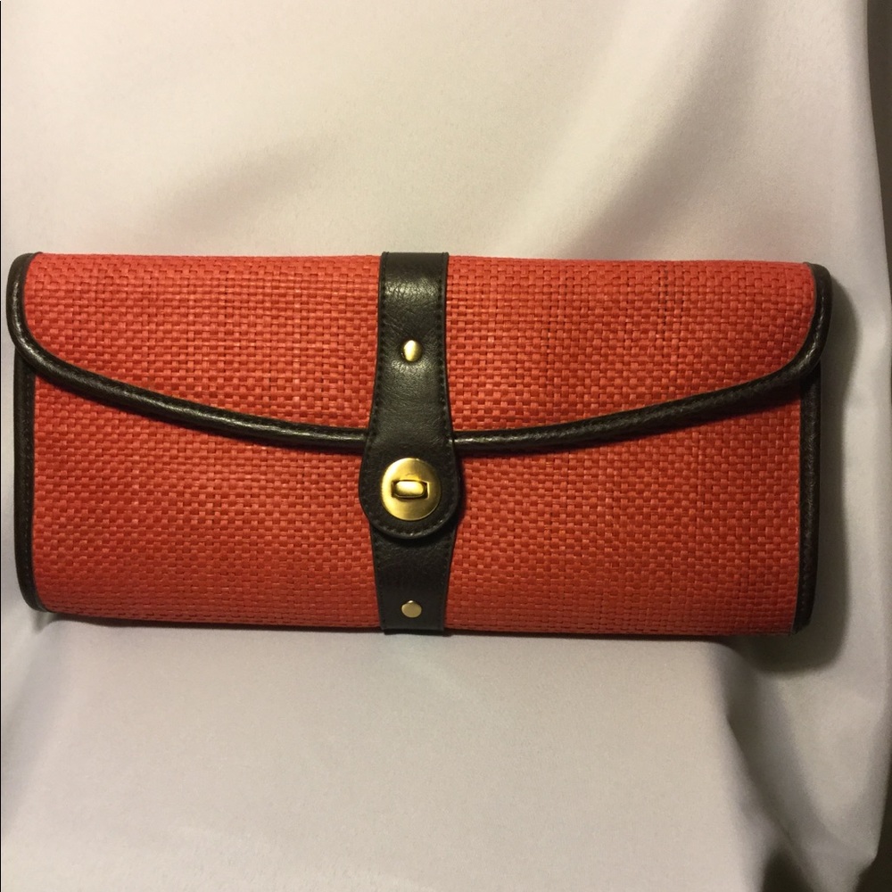 Woven Red Clutch